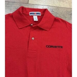 Vintage Corvette Embroidered Polo Shirt Red Medium Racing, Cars, Motorsports